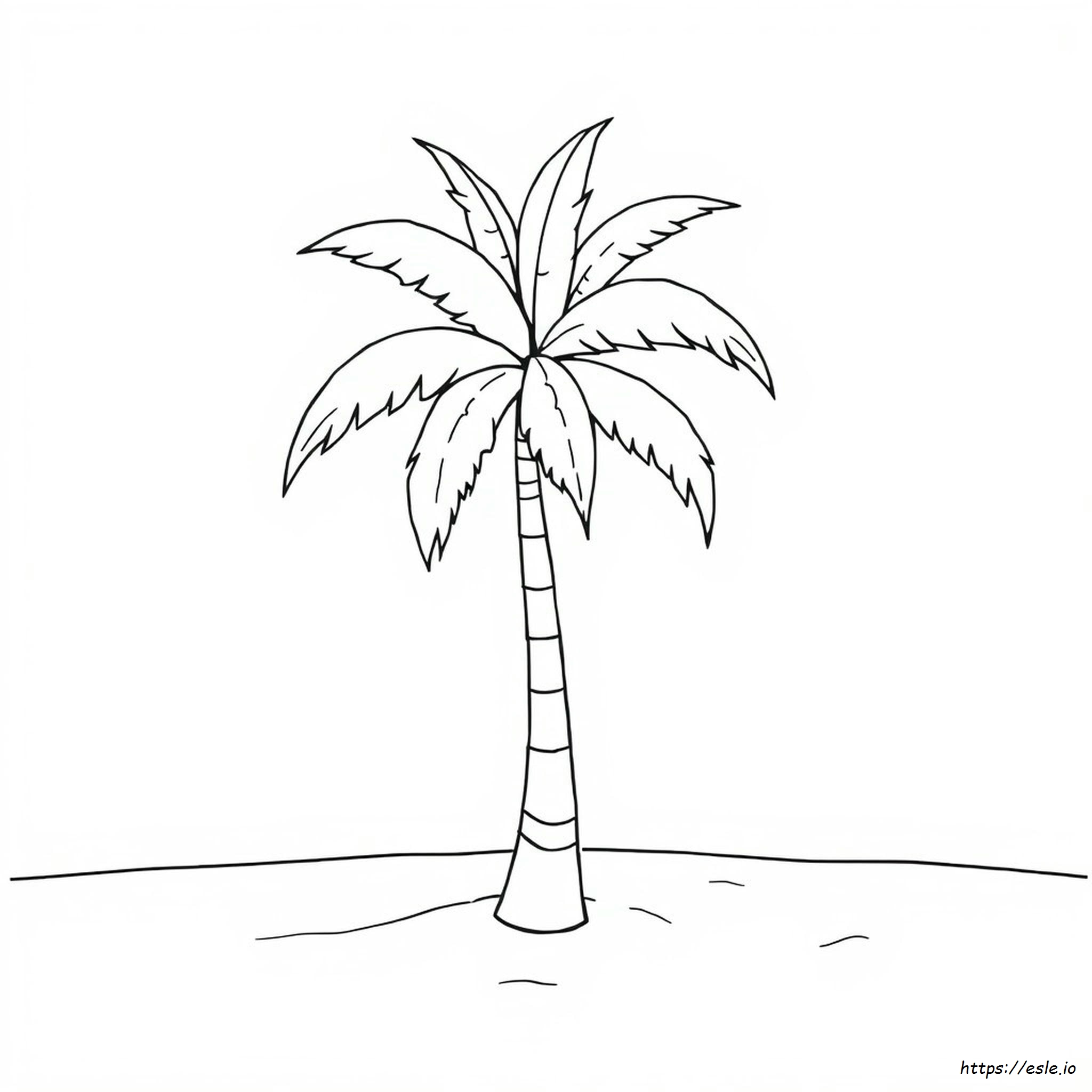 Easy Palm Tree Coloring Page