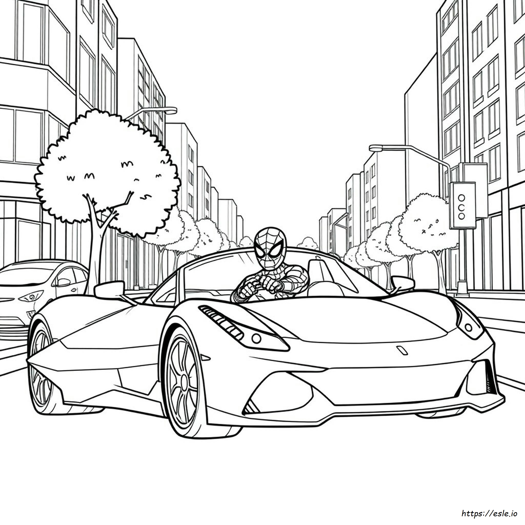 Spider Man Car Coloring Page