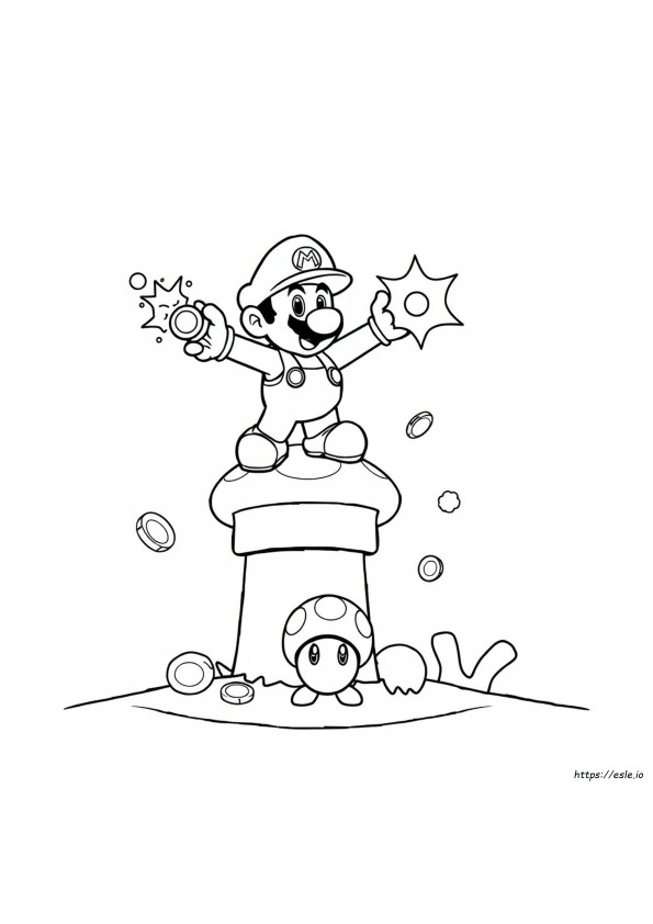 Gambar Mewarnai Mario Gratis