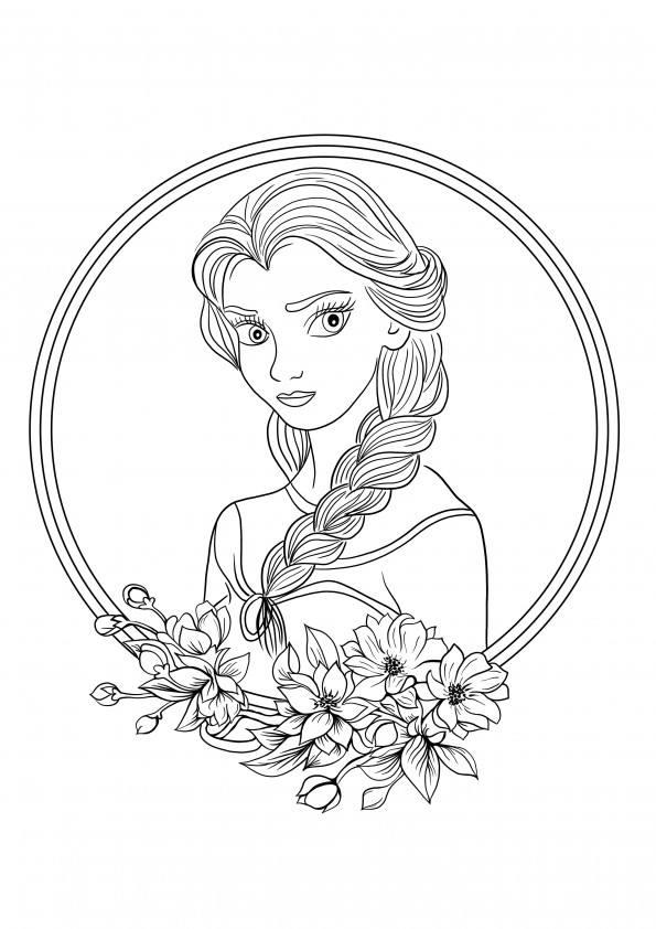 Belle princesse Elsa imprimable gratuitement à colorier pour les enfants