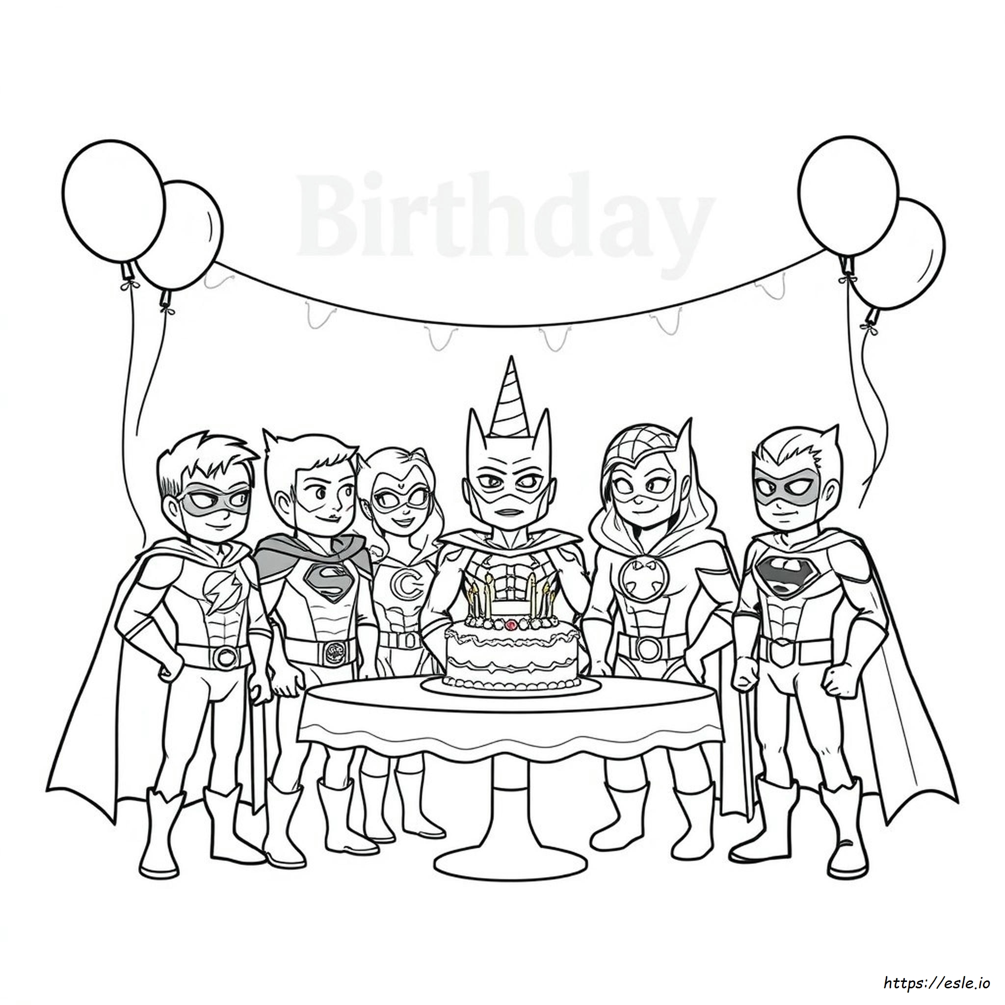 Superhero Birthday Coloring Pages