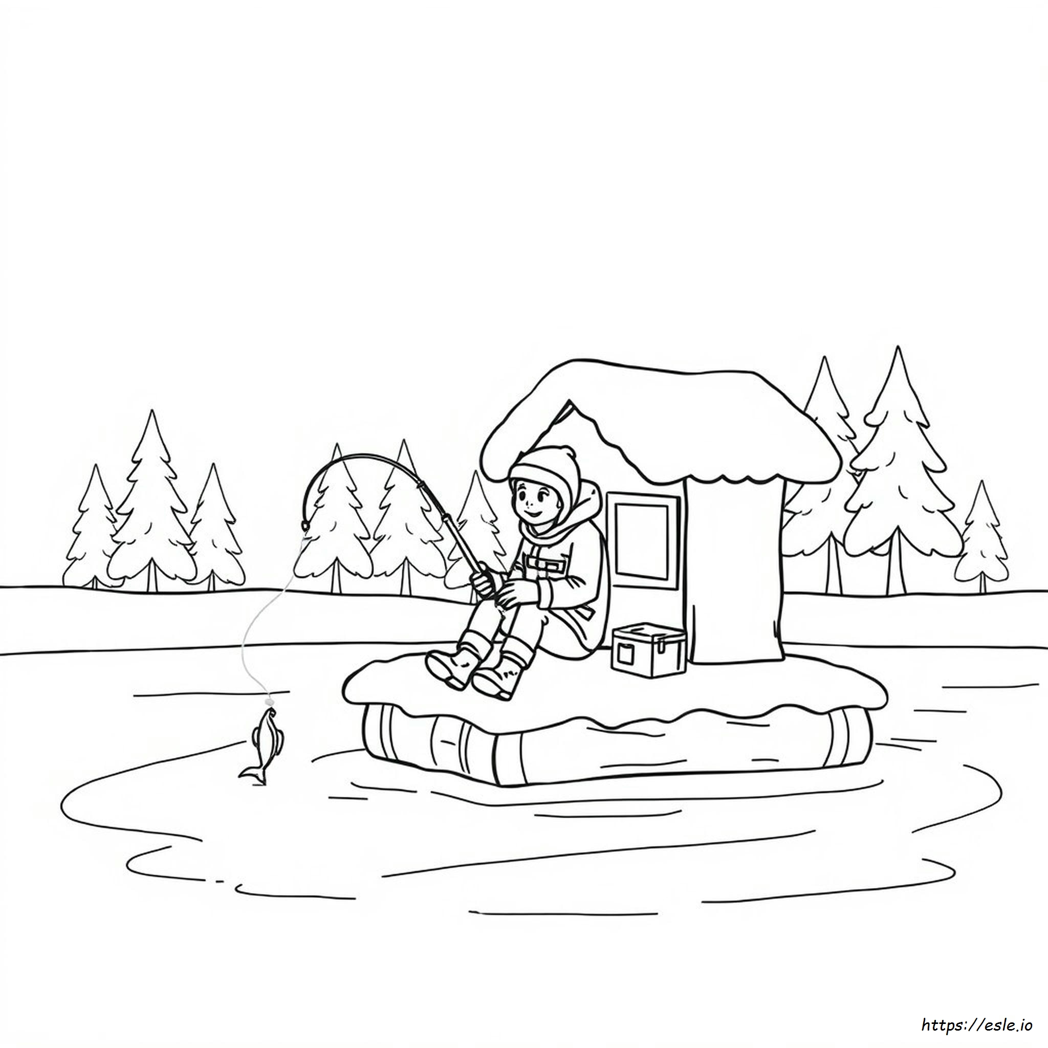Dibujos Para Colorear De Pesca En Hielo