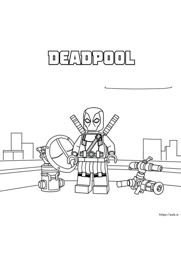 Lego Deadpool Colouring Pages