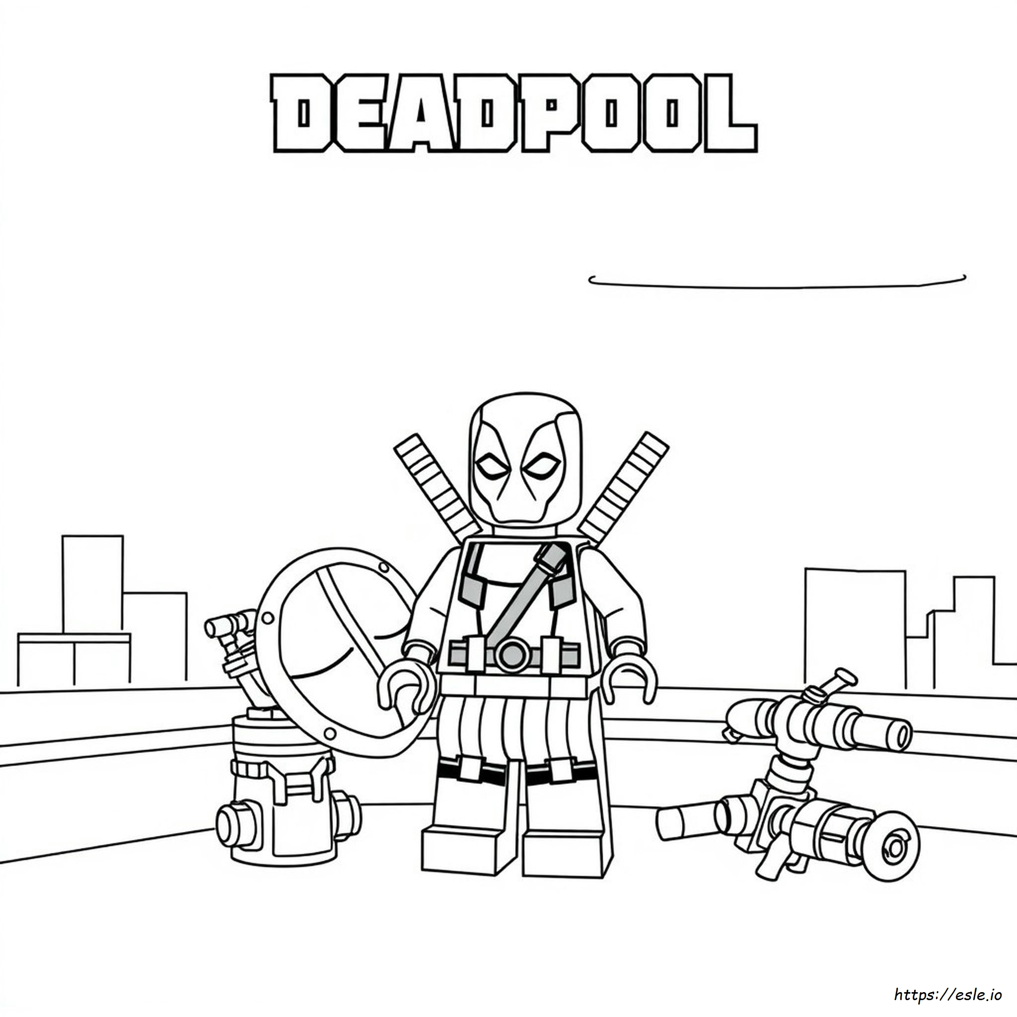 Lego Deadpool Colouring Pages