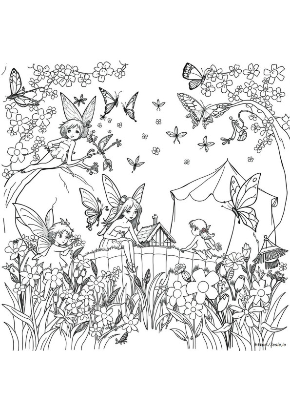 Pixie Hollow Fairies Coloring Pages
