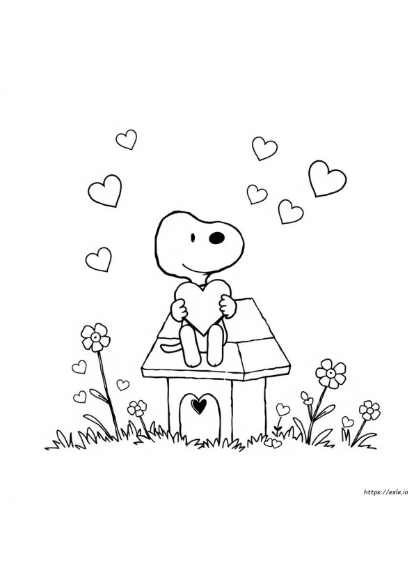 Gratis Printbare Snoopy Valentijn Kleurplaten