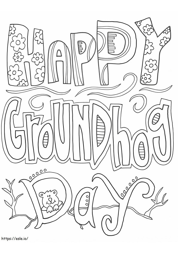 Happy Groundhog Day 1 coloring page