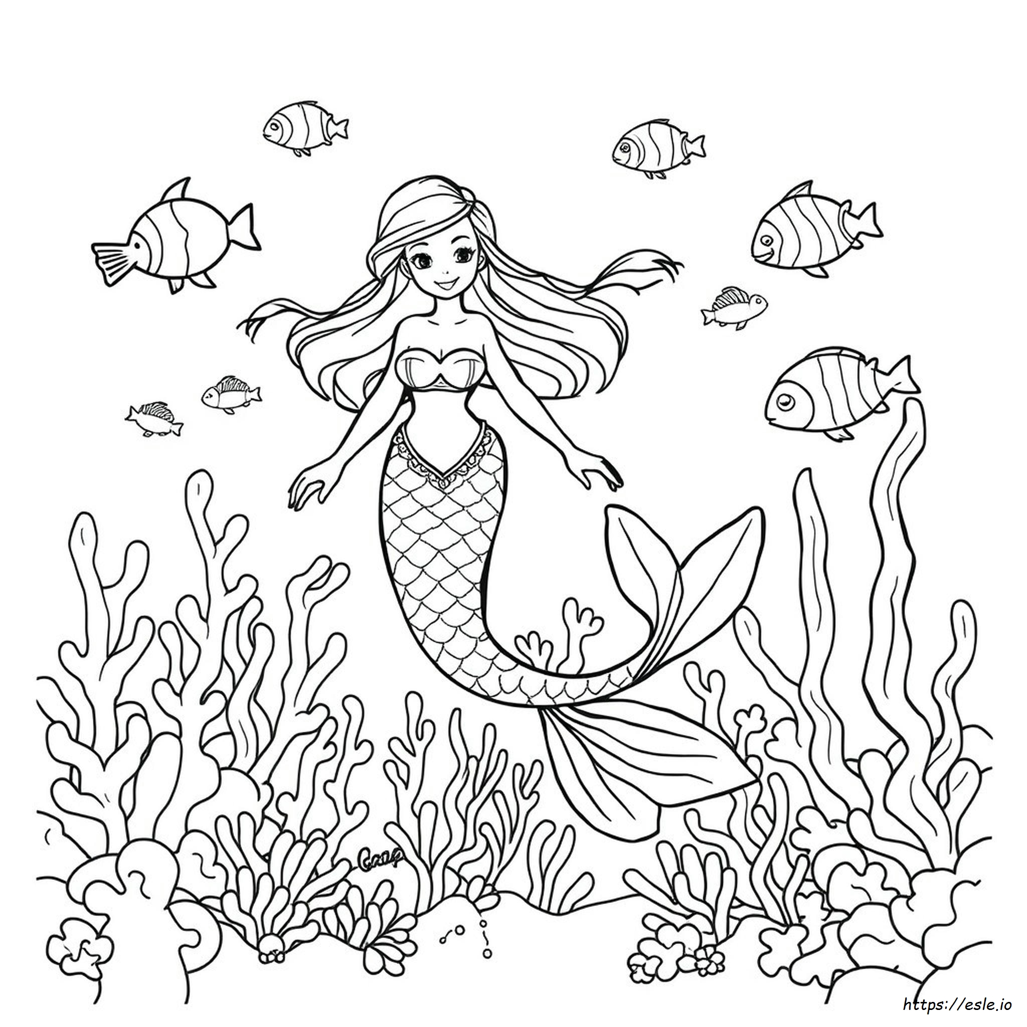 Páginas Para Colorear De Sirenas Gratis Para Niños