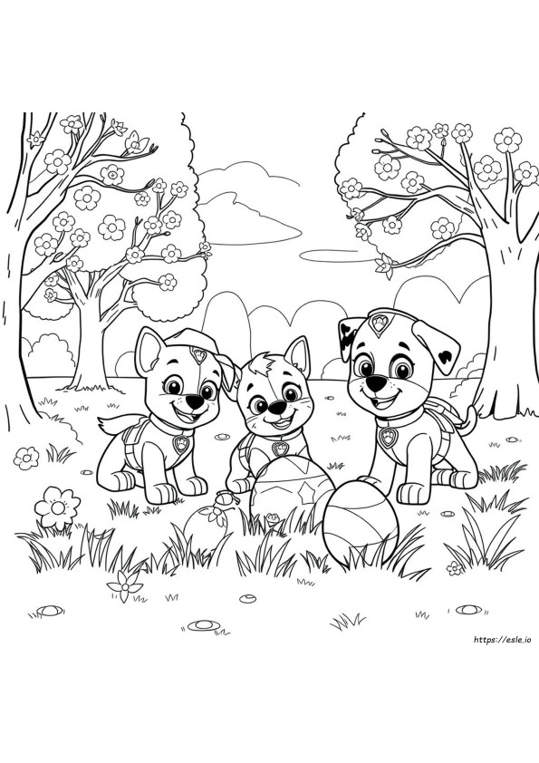 Paskalya Yumurtası Paw Patrol Paskalya Boyama Sayfaları