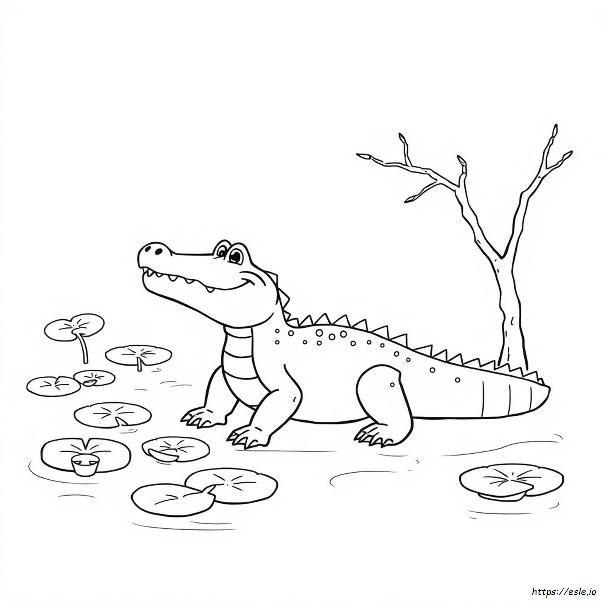 Coloring Page Of A Alligator