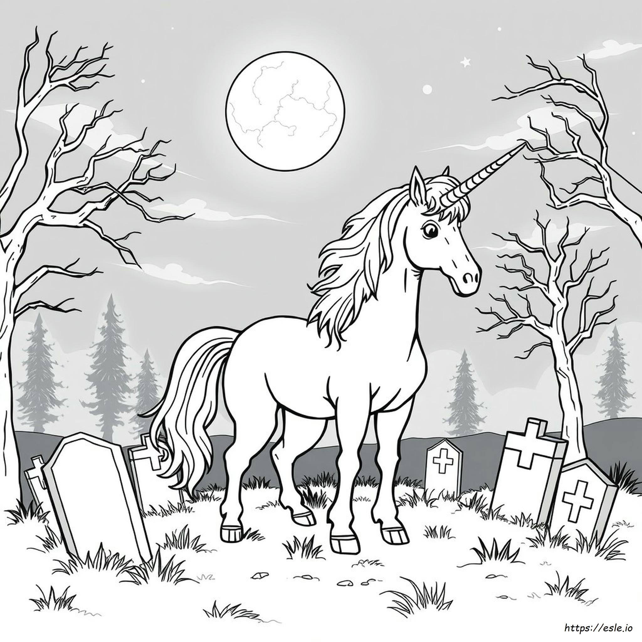 Gambar Mewarnai Unicorn Zombie