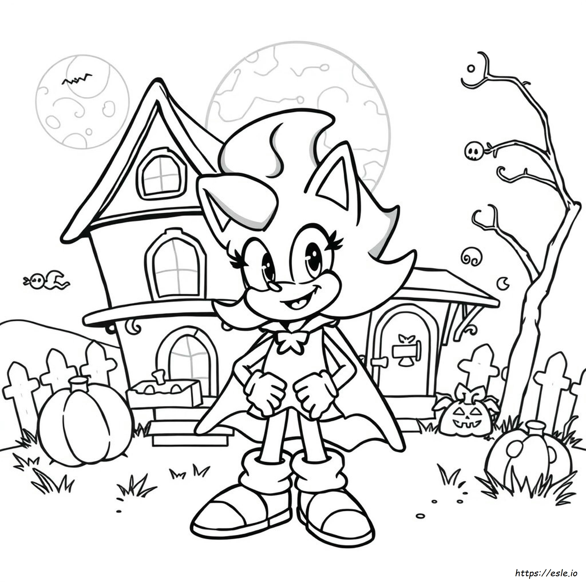Gambar Mewarnai Sonic Halloween Dapat Dicetak Gratis