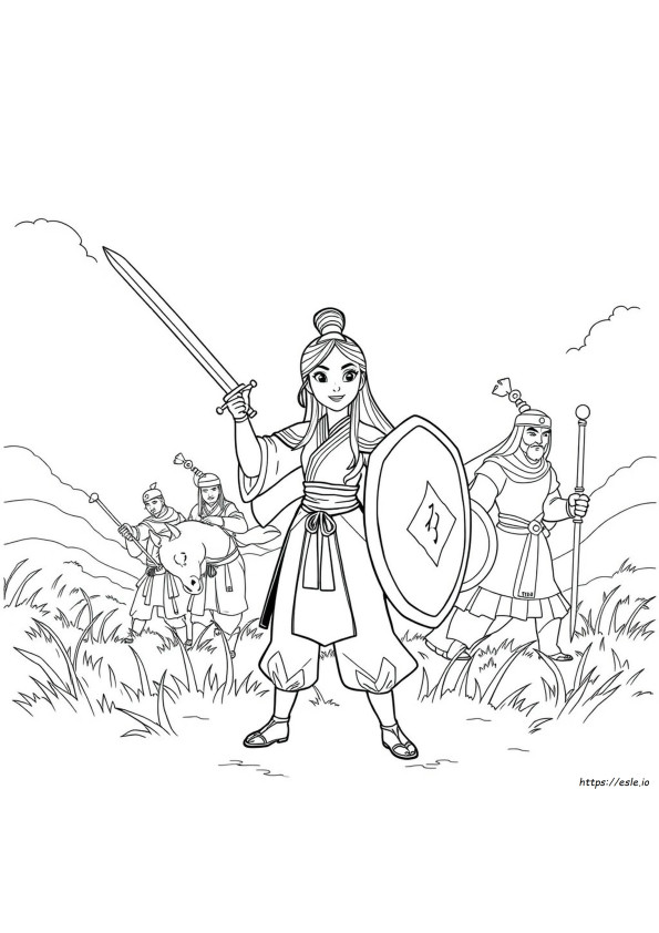 Mulan Para Colorir
