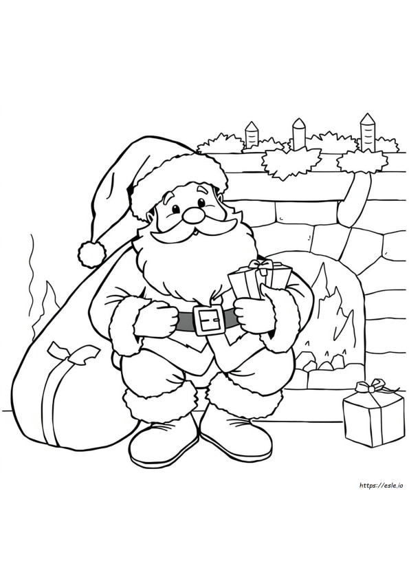 Kleurplaat Realistisch Gezicht Kerstman Tekening