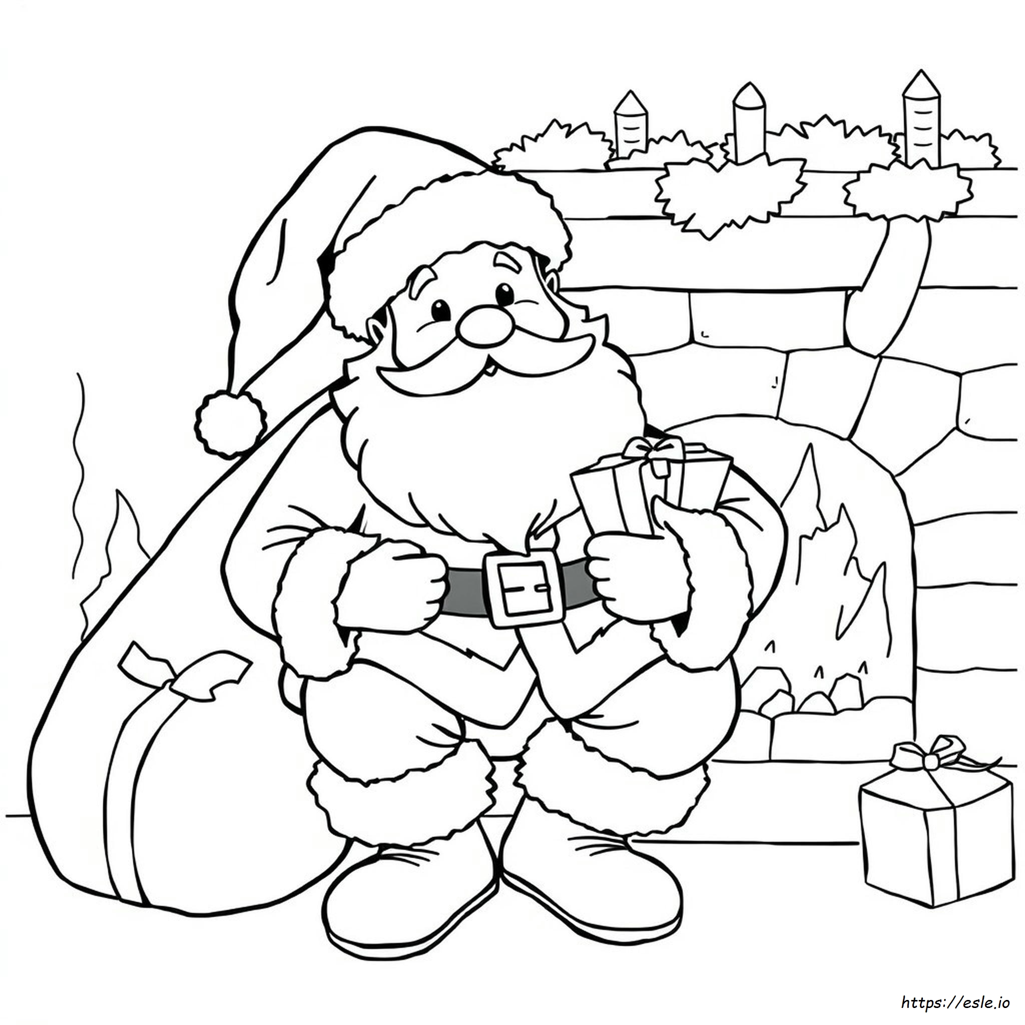 Realistisches Weihnachtsmann Gesicht Ausmalbild
