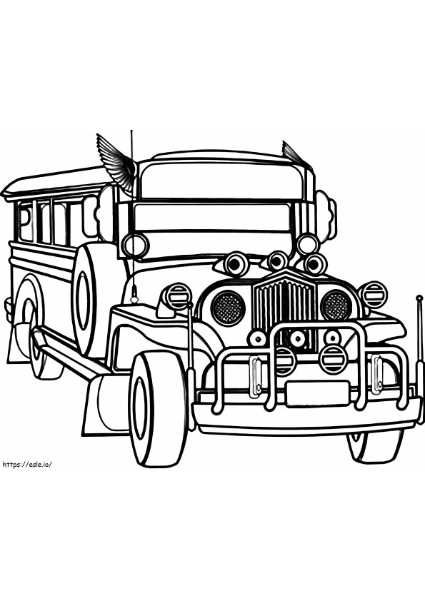 Cool Jeepney coloring page
