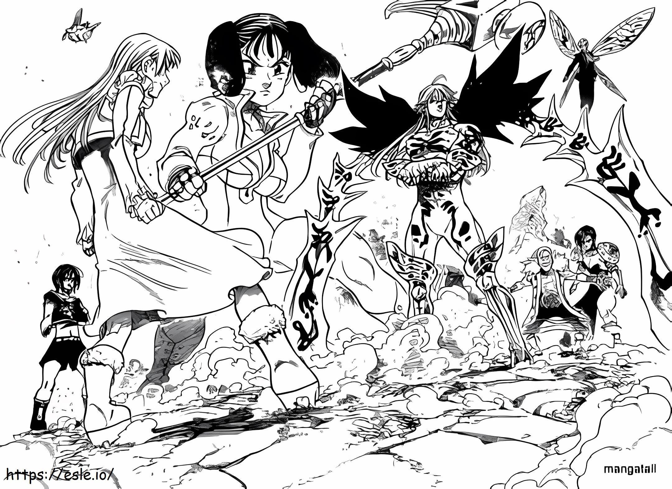 The Seven Deadly Sins Against The Demon God King coloring page