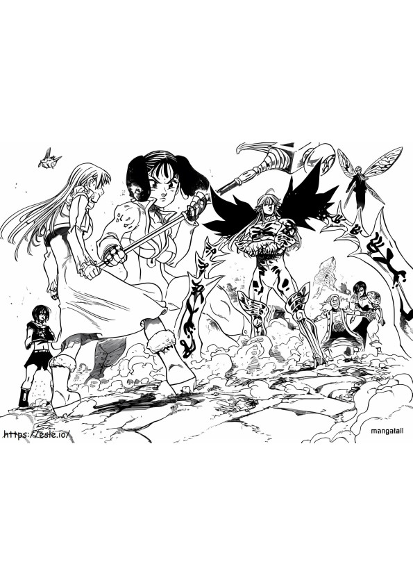 The Seven Deadly Sins Against The Demon God King coloring page
