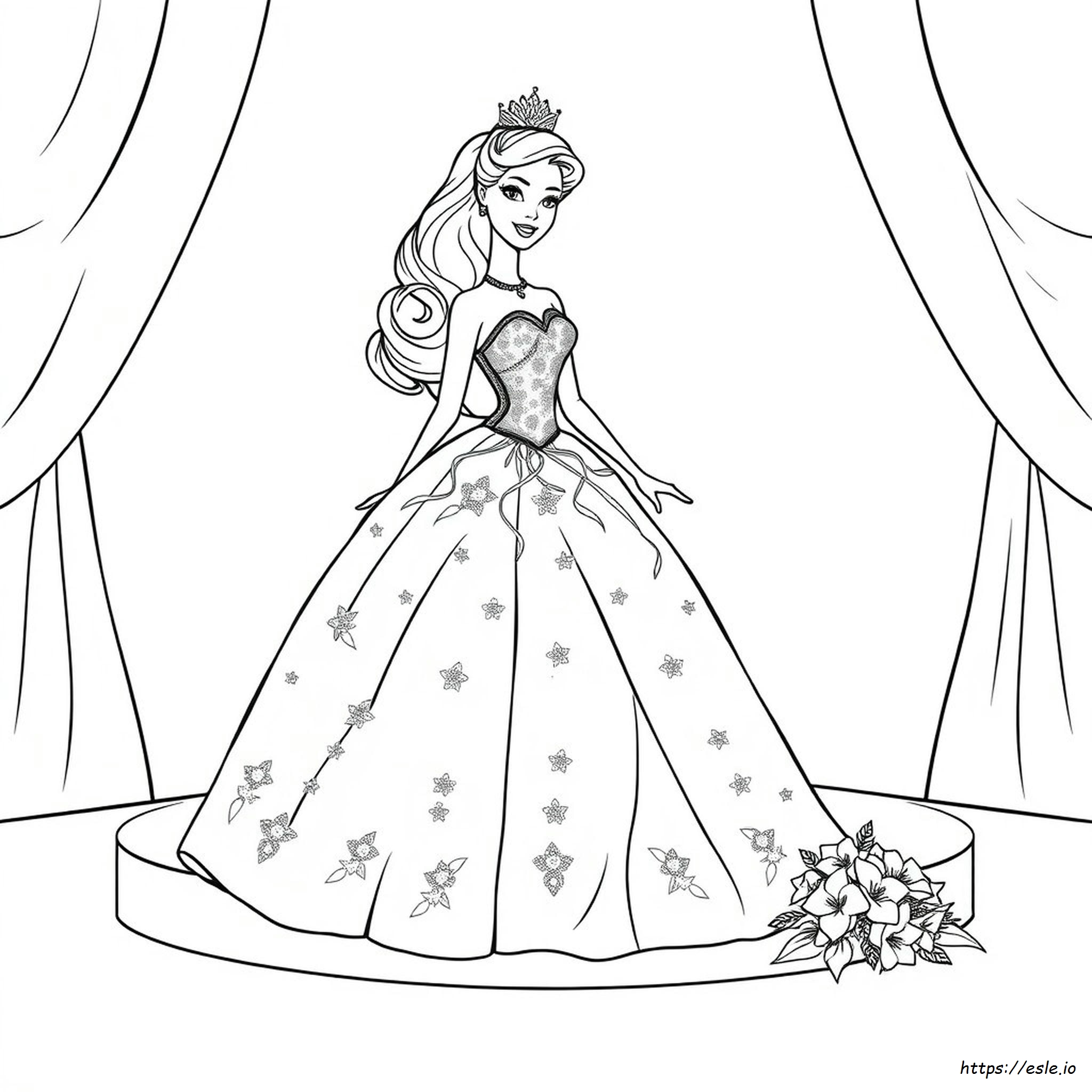 Barbie Ball Gown Coloring Pages