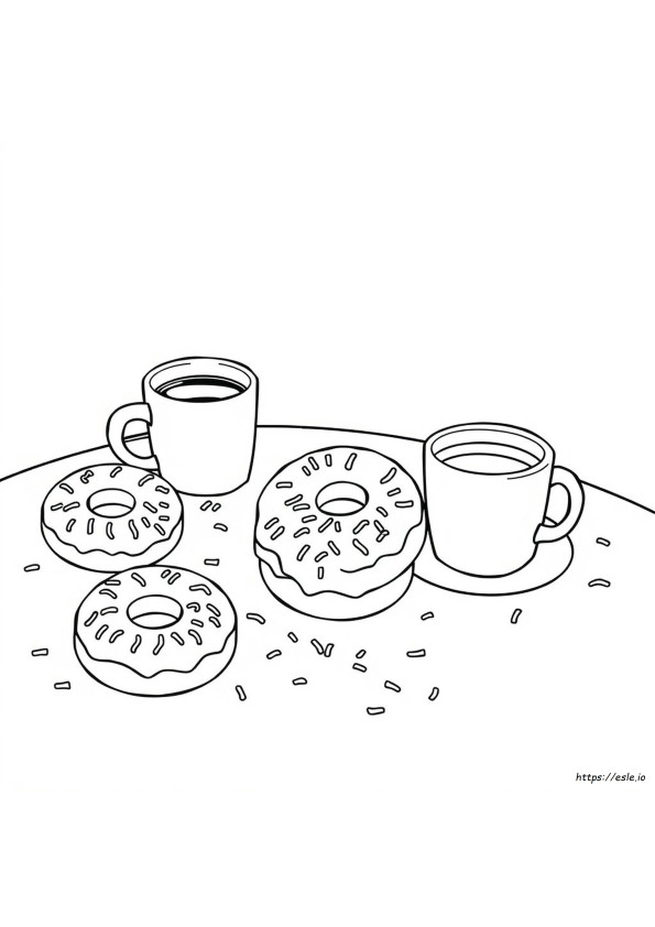 Gestrooide Donuts Kleurplaat