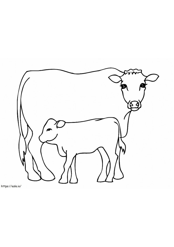 Cow And Calf 2 coloring page