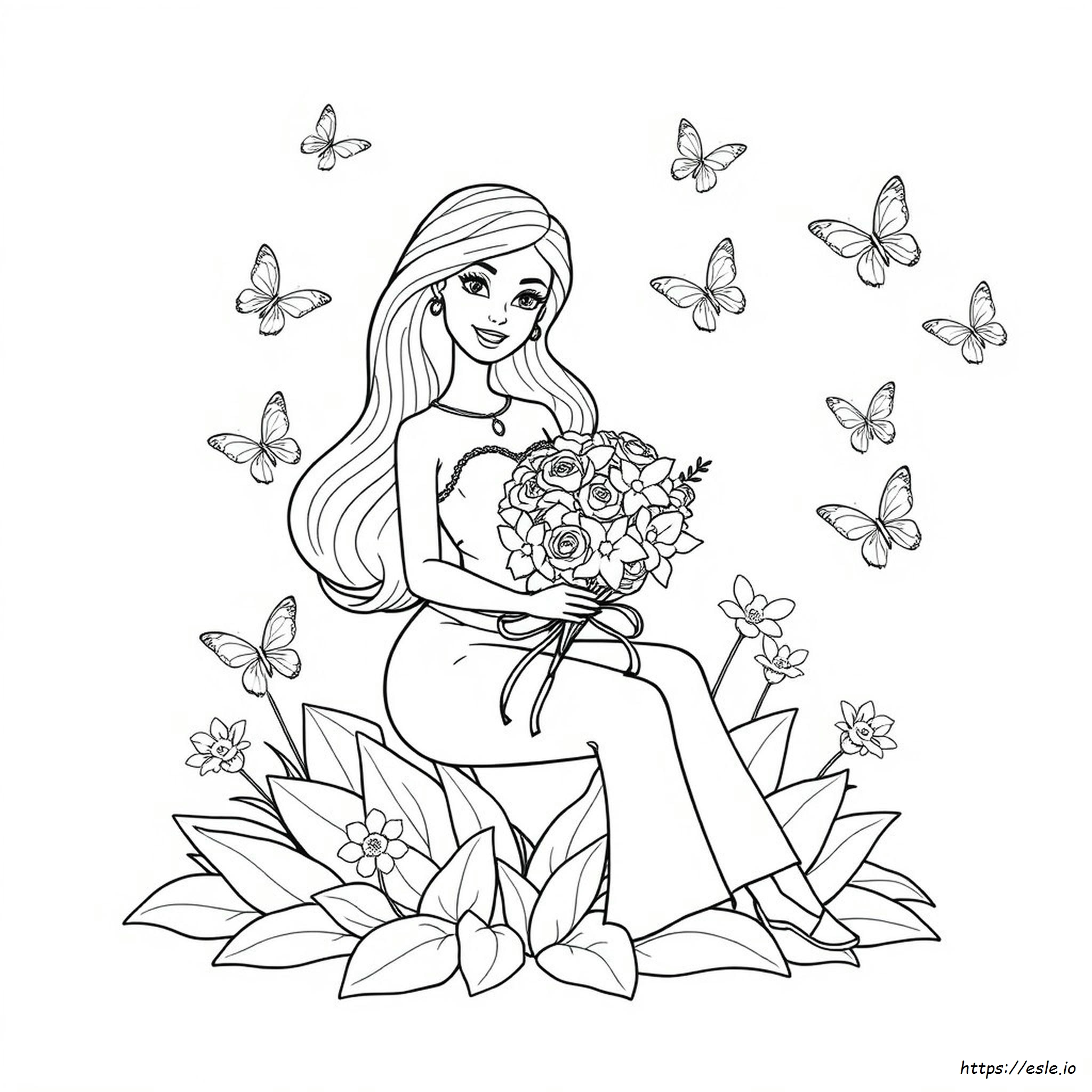 Barbie Butterfly Coloring Pages