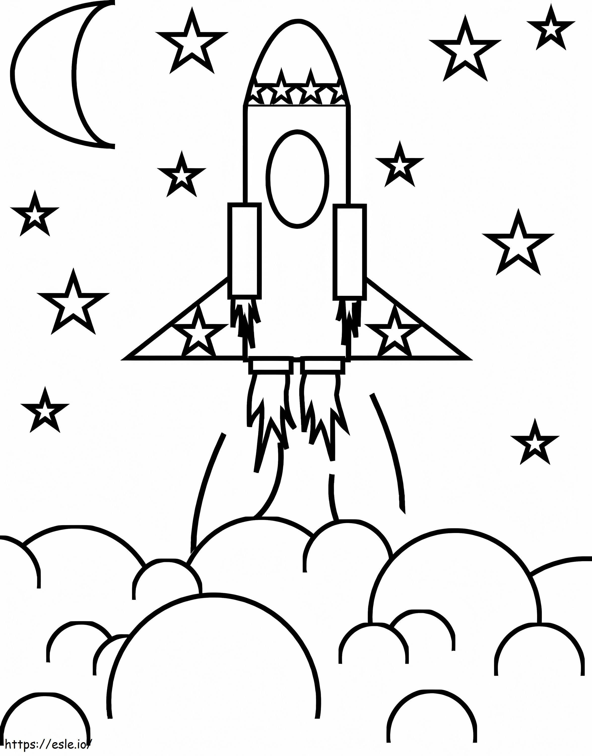 Rocket In A Sky coloring page