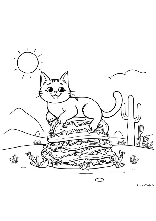 Pagina Da Colorare Gatto Taco