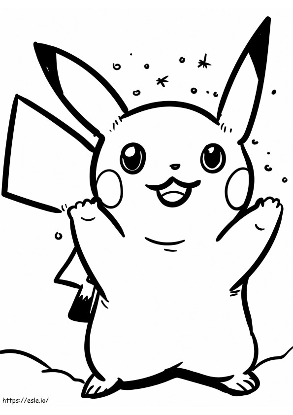 Coloriage Pikachu imprimable à imprimer dessin