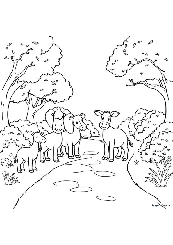 Planșe Ușoare De Colorat Cu Animale De La Zoo