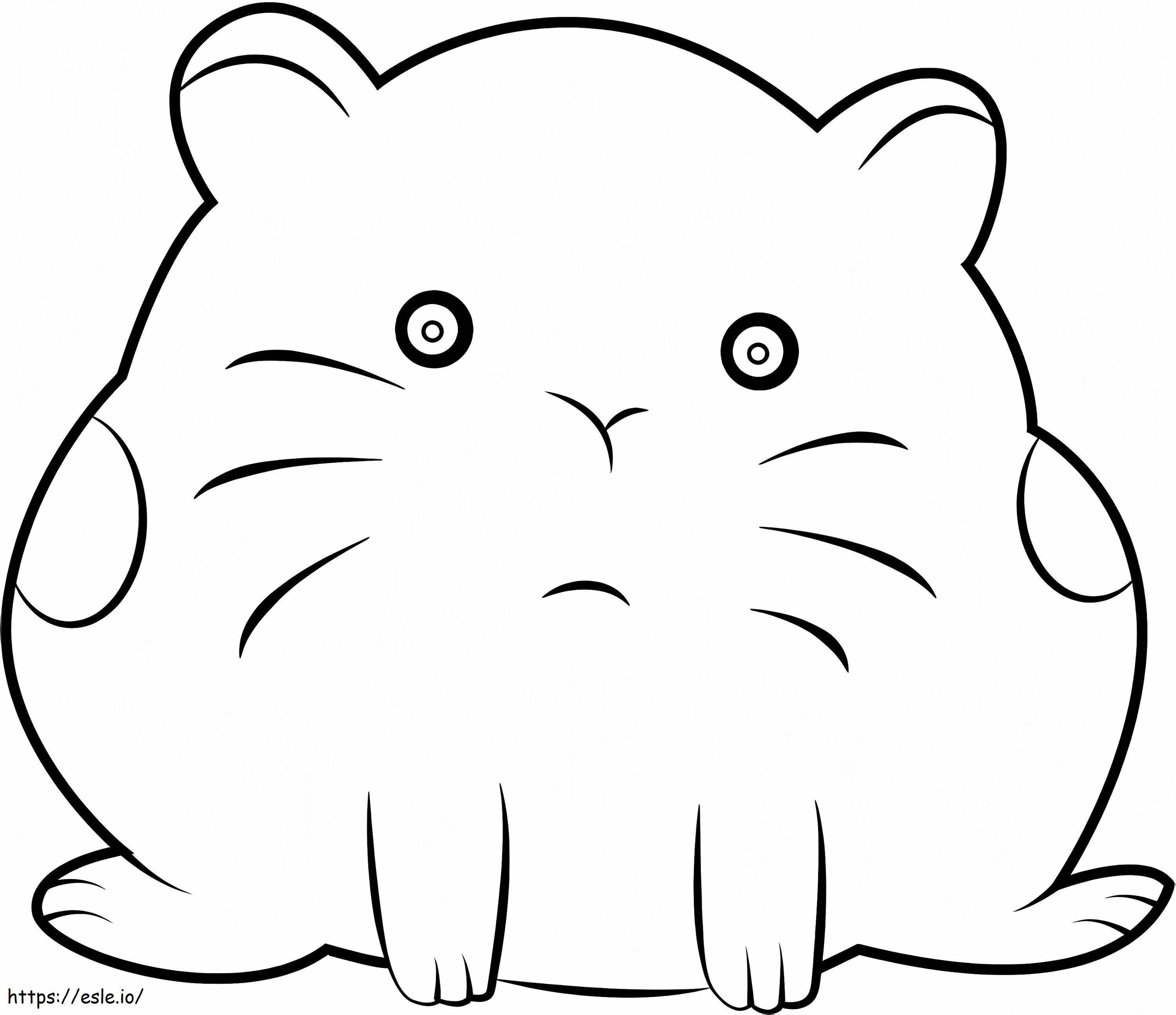Cute Hamster Sitting coloring page