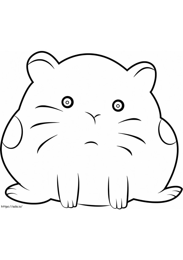 Coloriage Hamster mignon assis à imprimer dessin