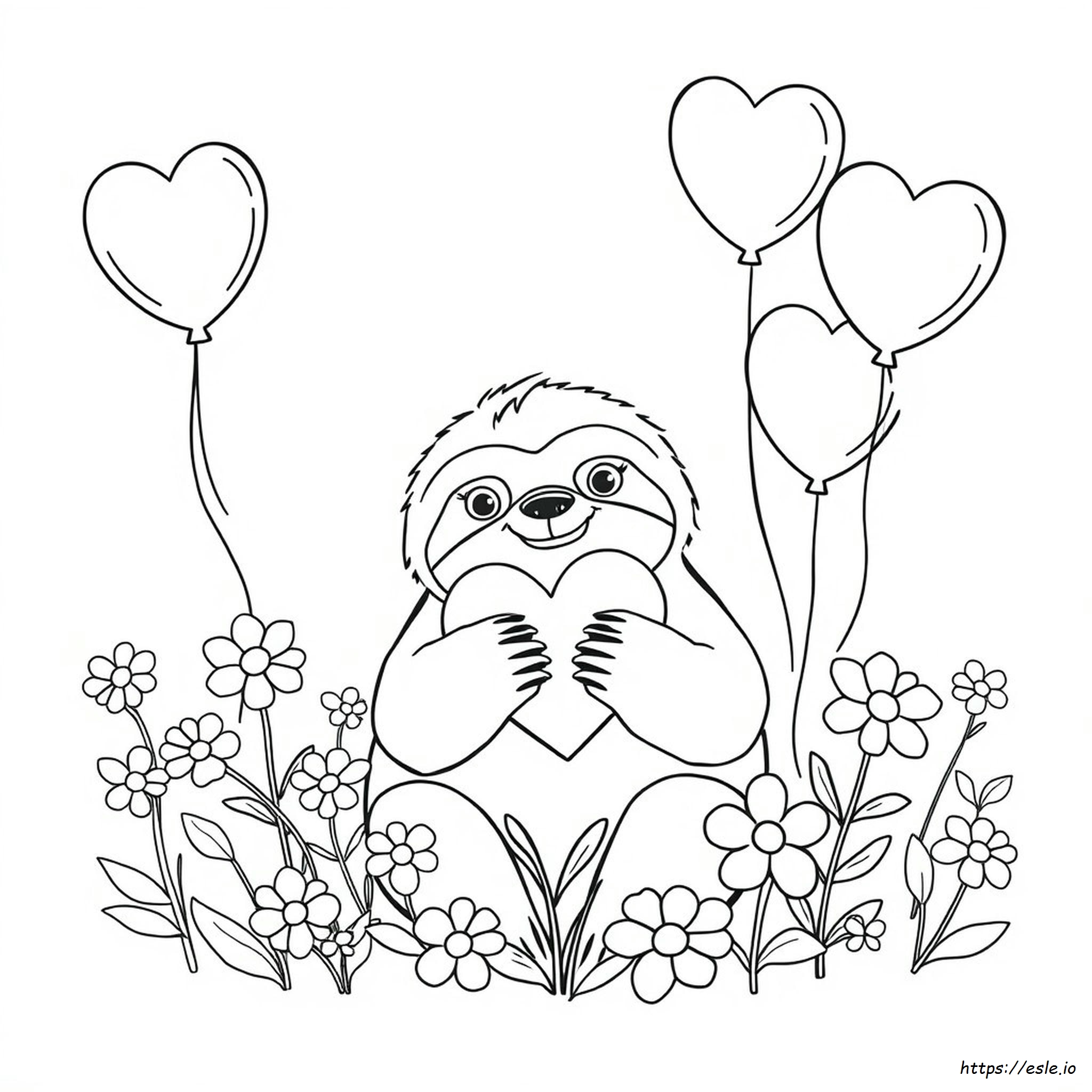 Faultier Valentine Ausmalbilder