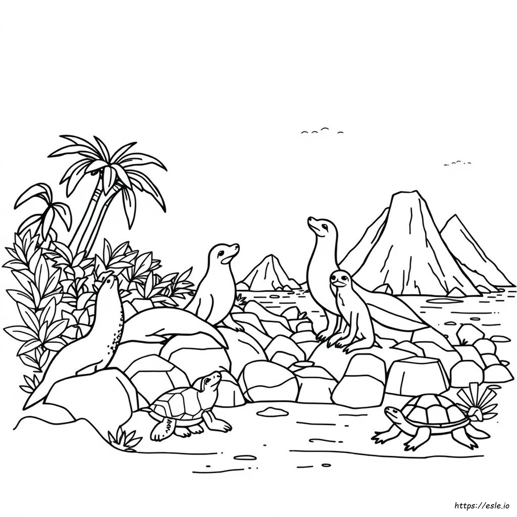 Islas Galápagos Para Colorear