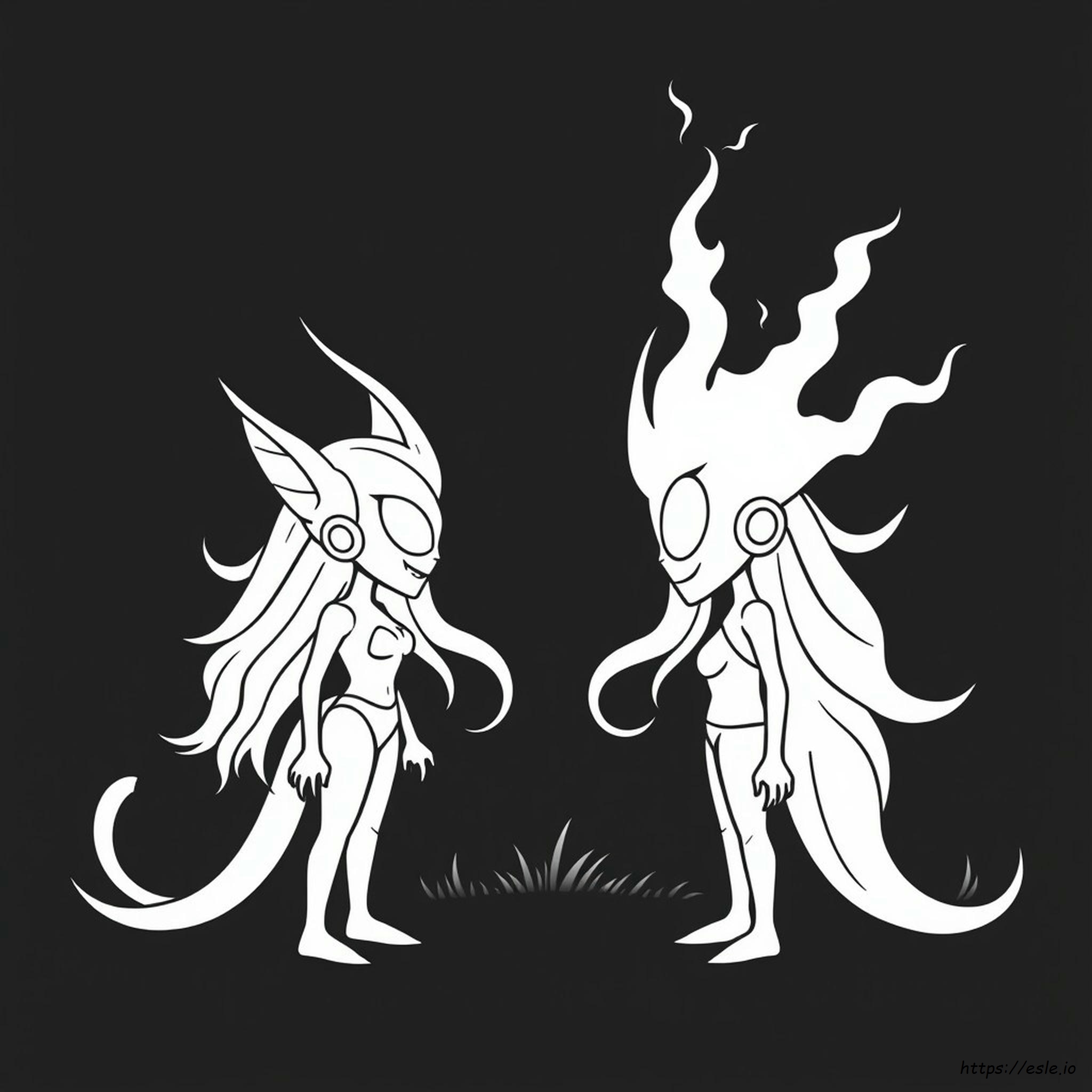 Siren Head Vs Light Head Coloring Pages
