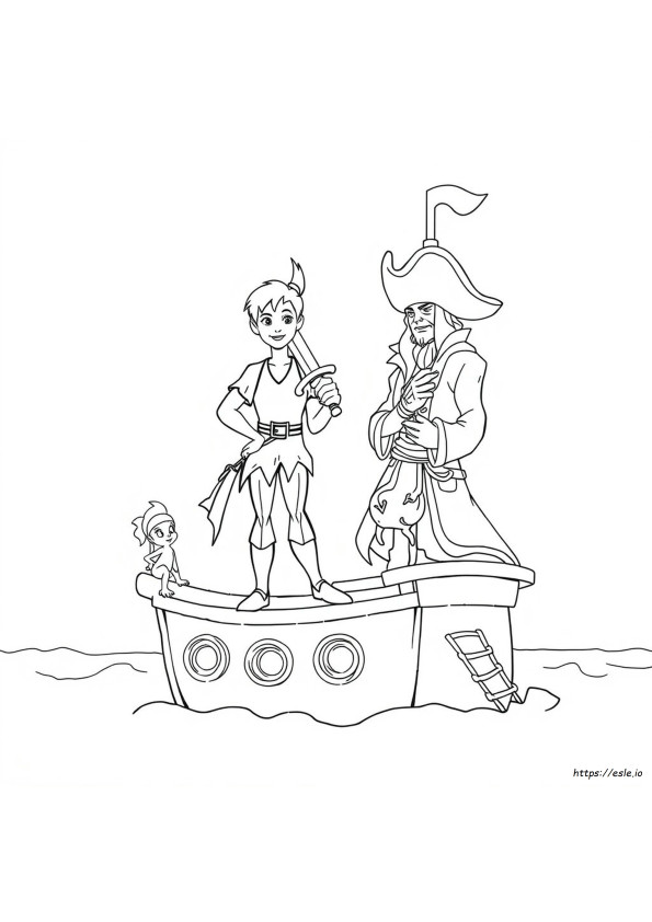 Peter Pan Ve Kaptan Kanca Boyama Sayfaları