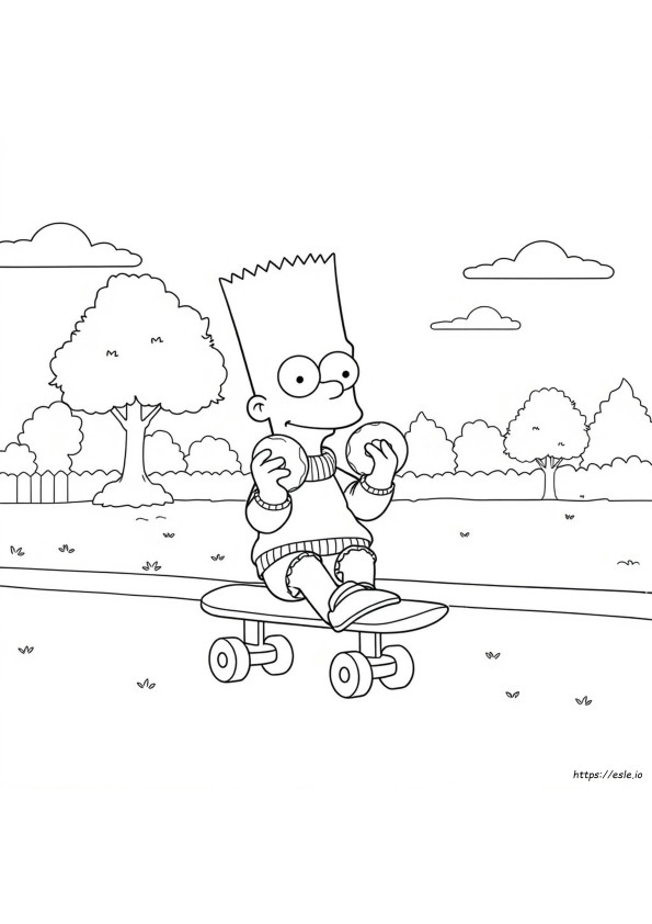 Planșă De Colorat Bart Simpson