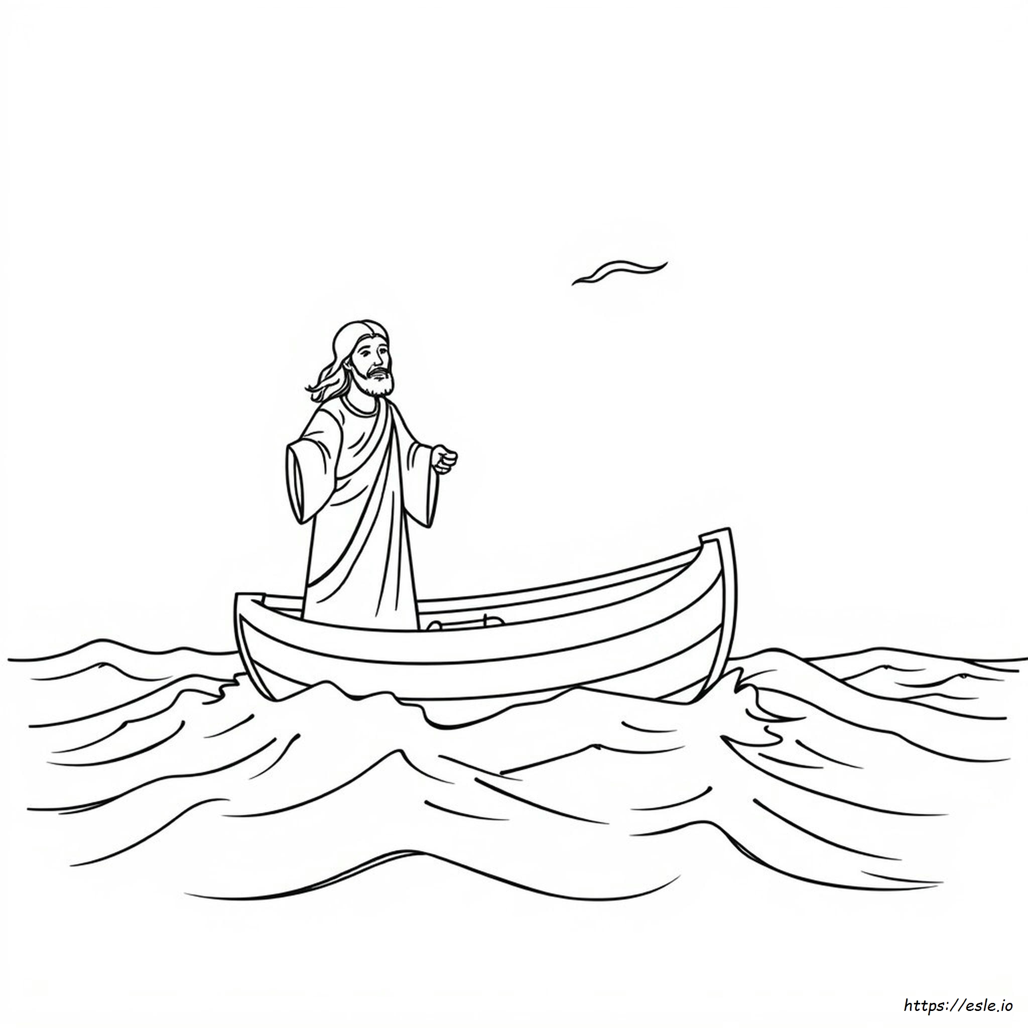 Jesus Calms The Storm Coloring Page Free
