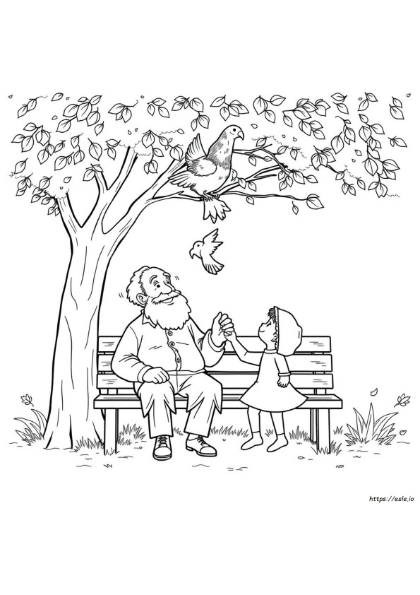 Grandad Colouring Pages