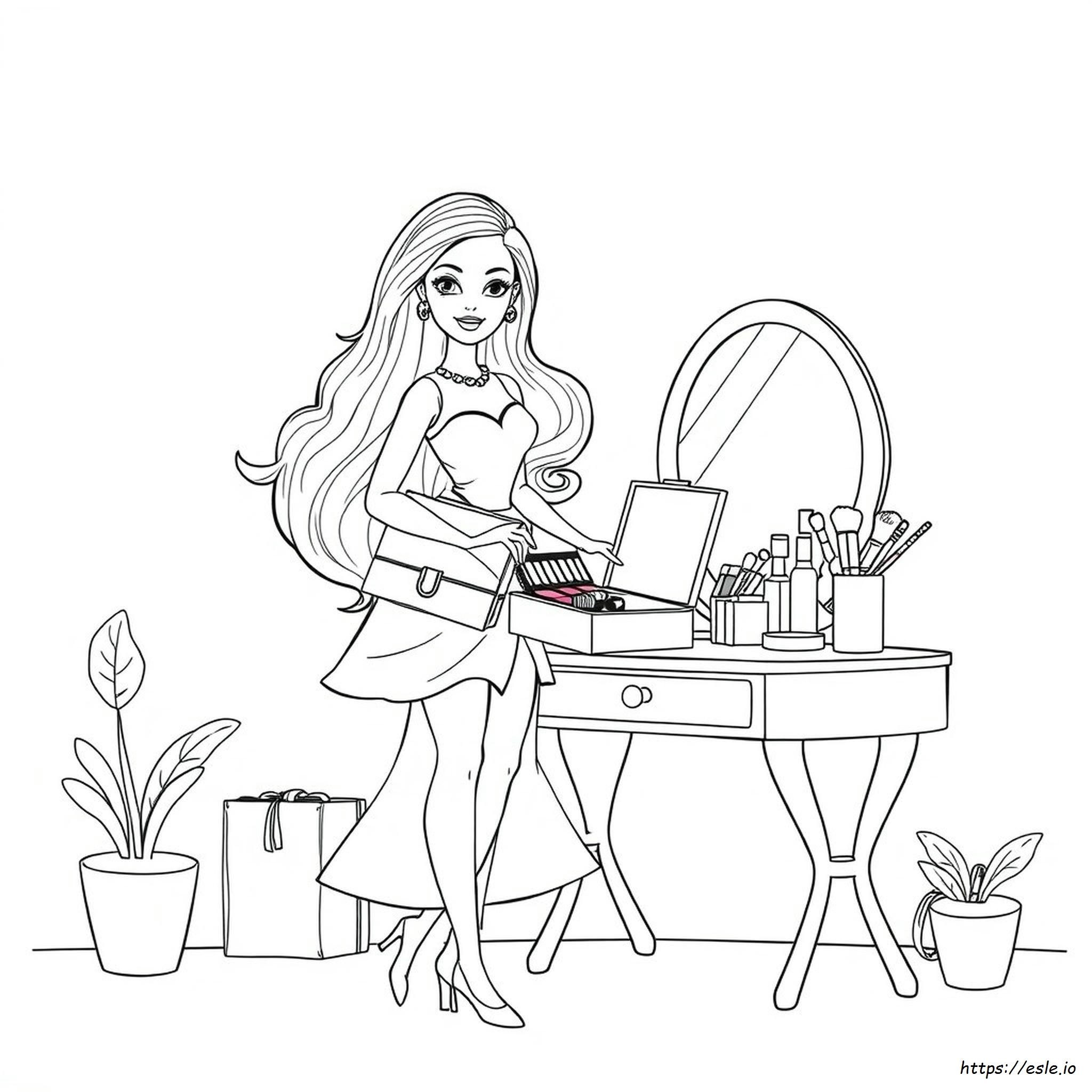 Barbie Makeup Coloring Pages