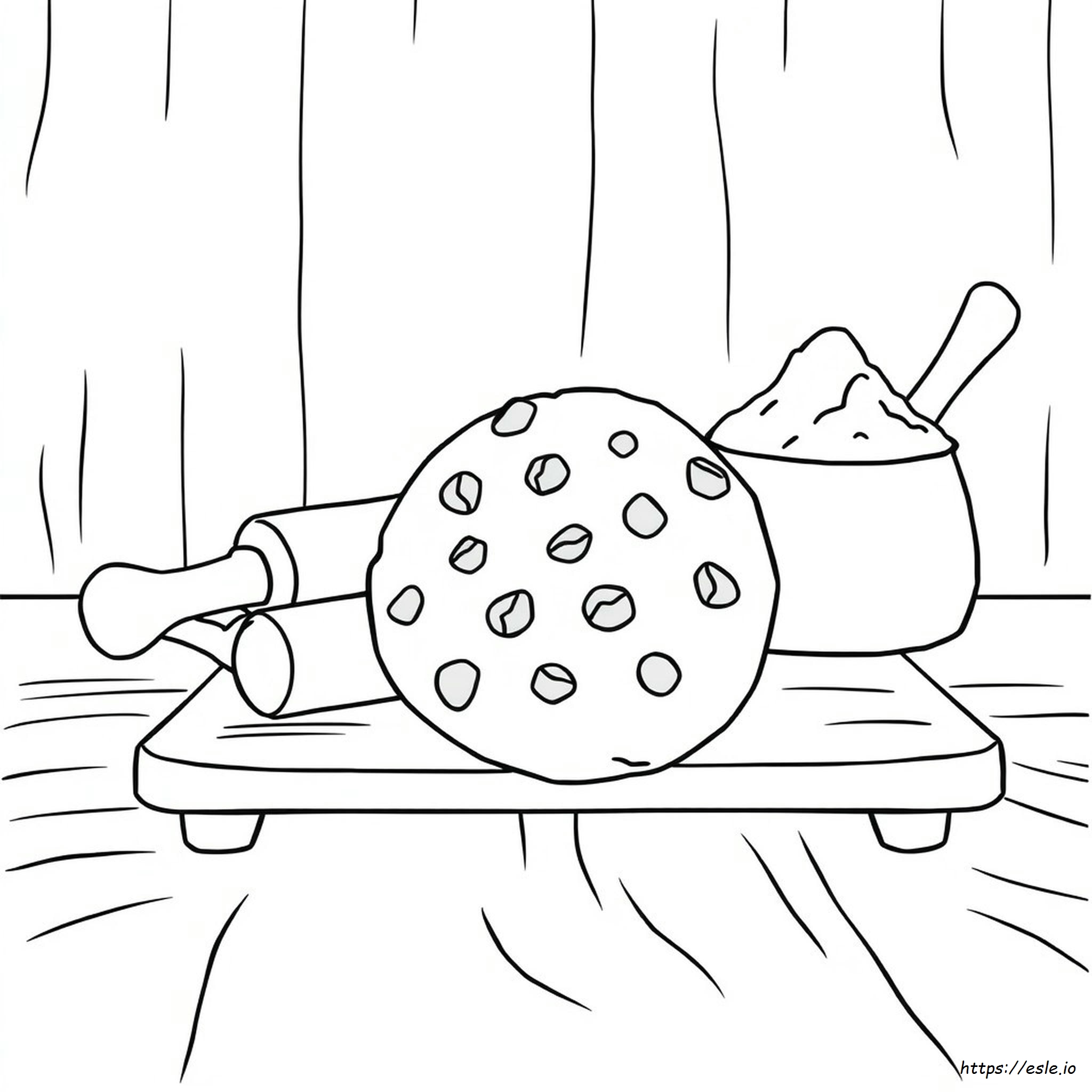 Printbare Chocolate Chip Cookie Kleurplaat kleurplaat