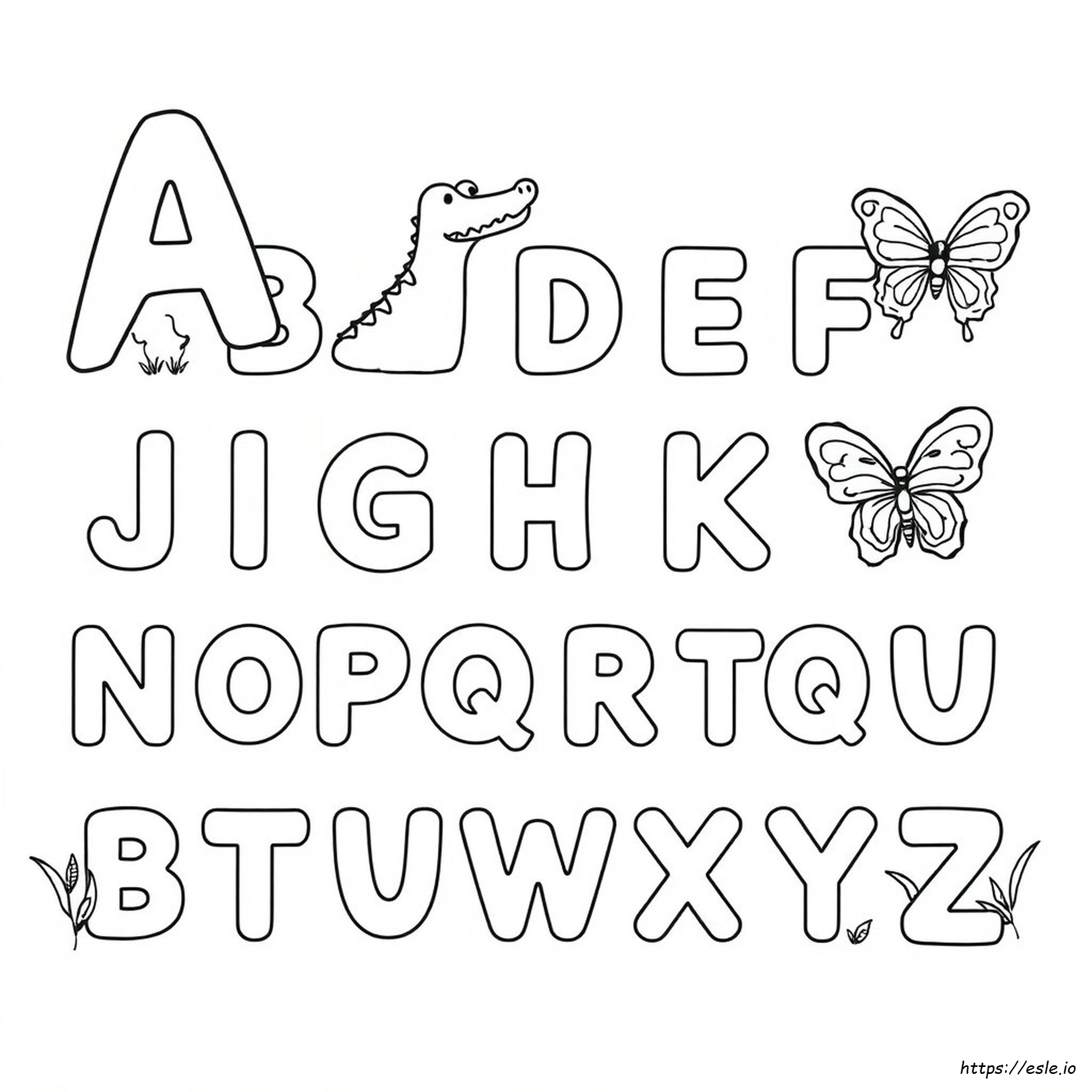 Alphabet Coloring Pages With Animals