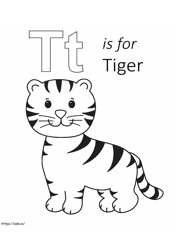 T Is For Tiger coloring page