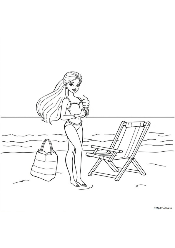 Sommer Strand Barbie Ausmalbilder