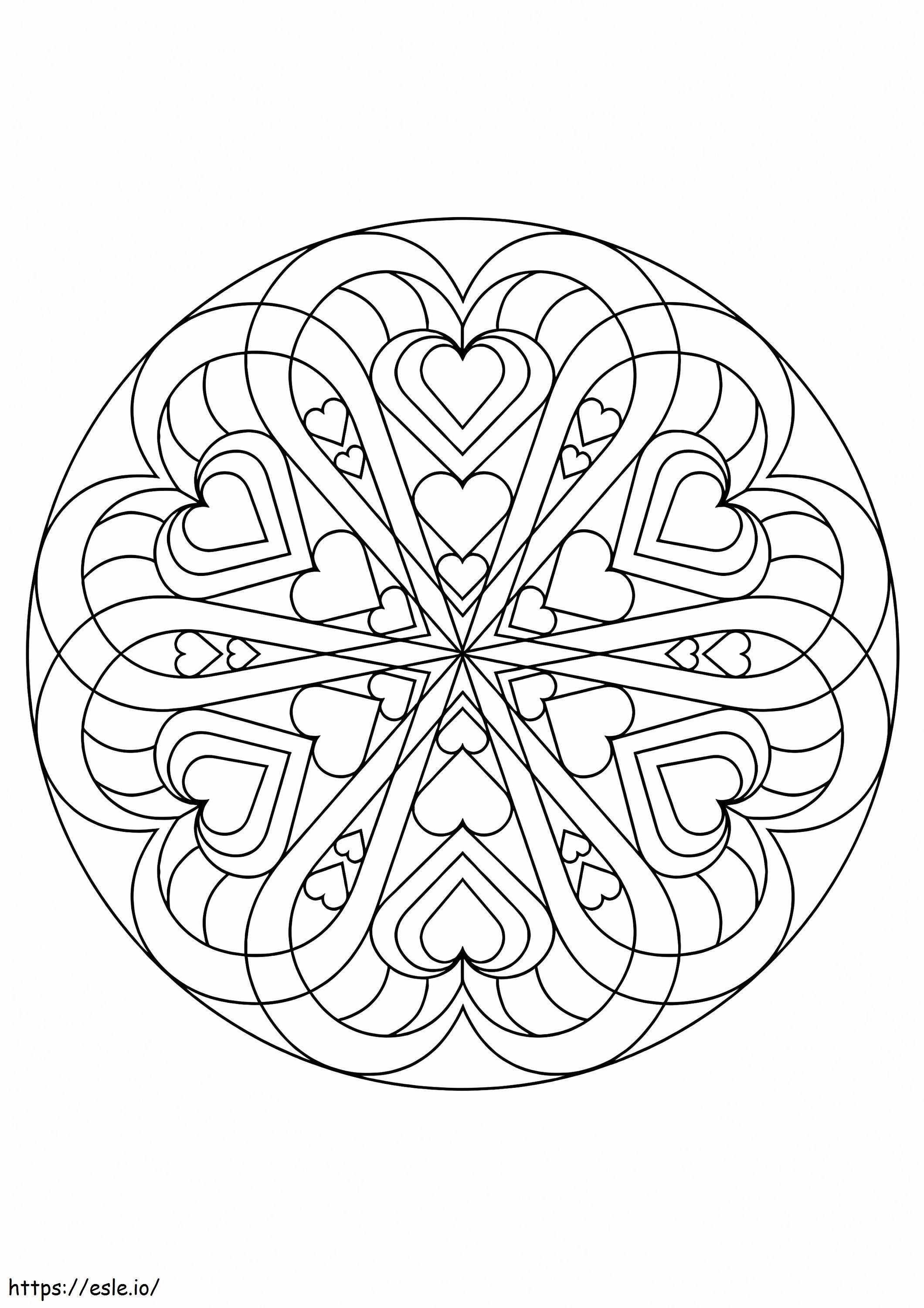  A Mandala do Coração A4 para colorir