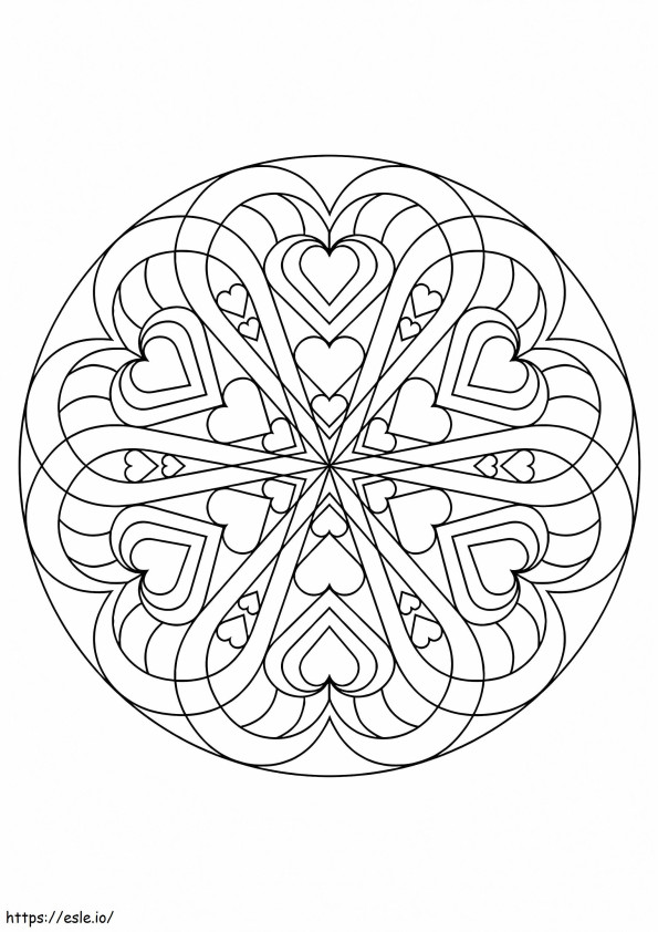  Il cuore Mandala A4 da colorare
