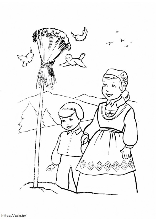 Christmas In Norway coloring page