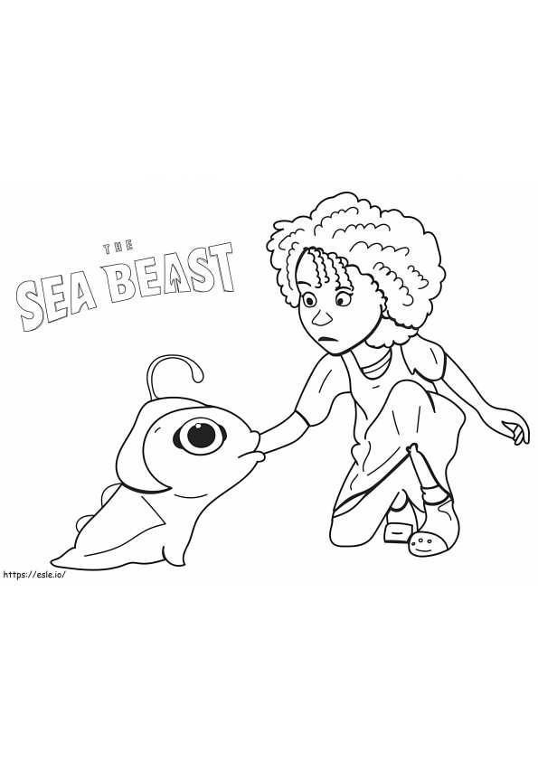 Coloriage Maisie la bête de la mer à imprimer dessin