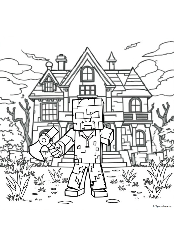 Scary Minecraft Coloring Pages
