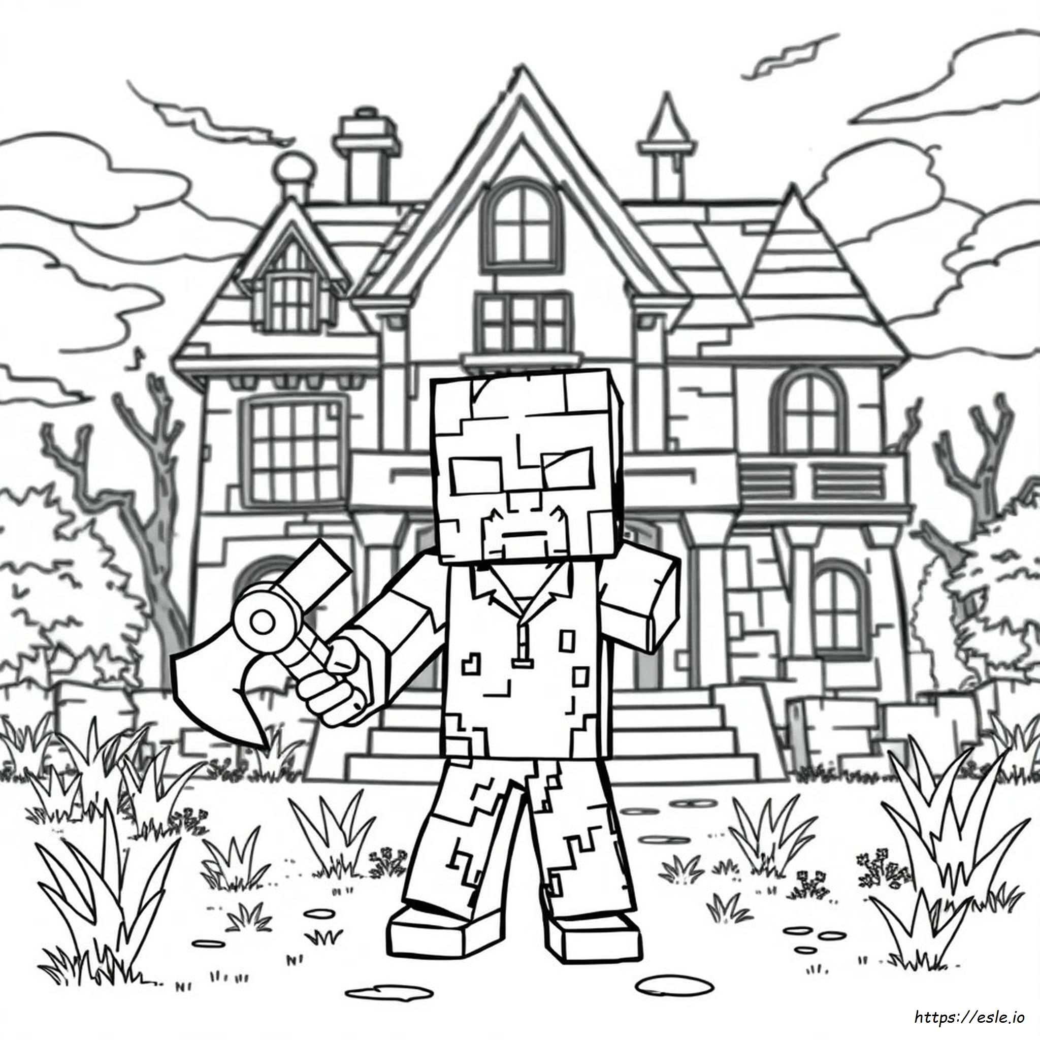 Scary Minecraft Coloring Pages